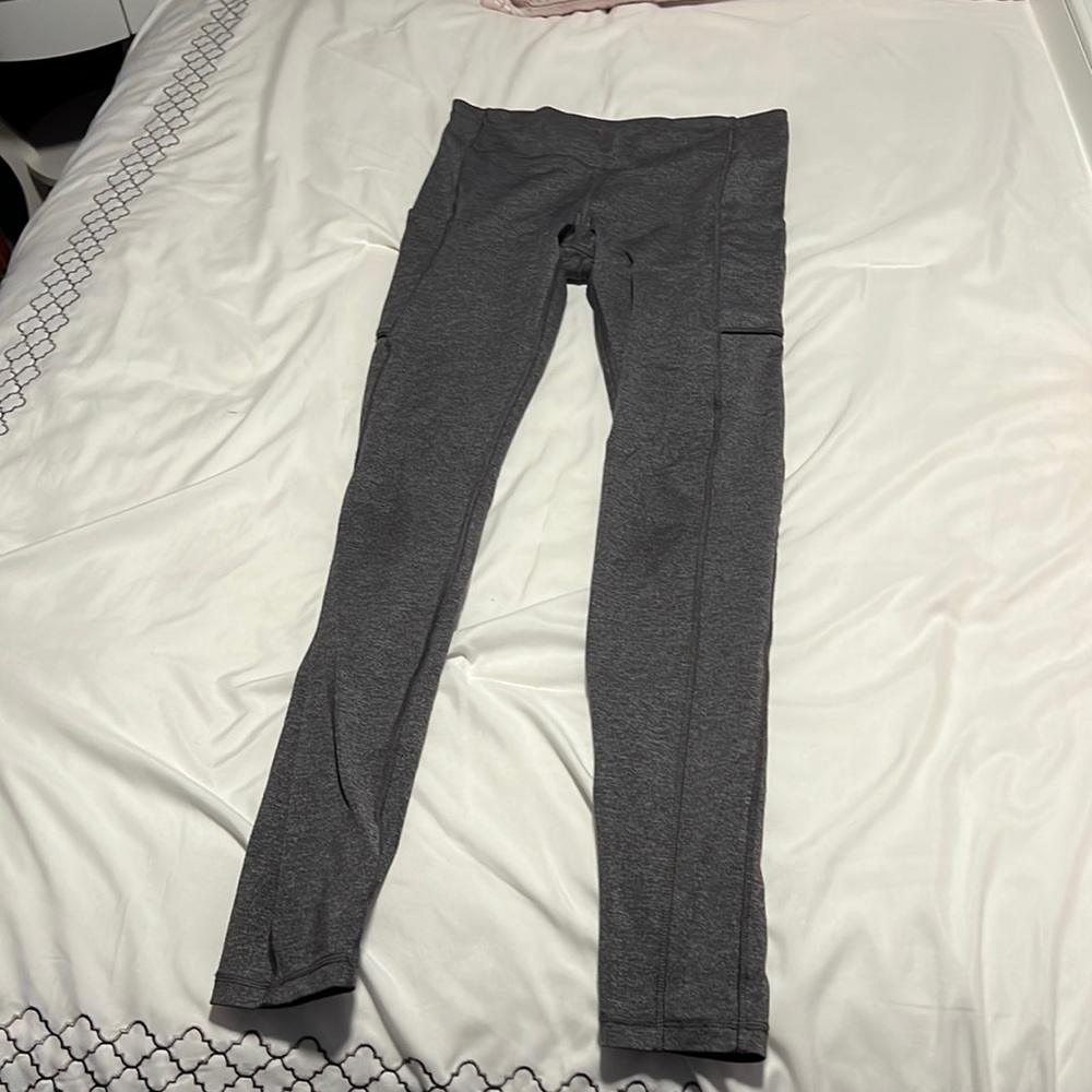 Grey lulu leggings with pockets